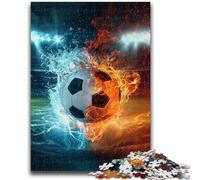 Puzzles pour Adolescents 1000 pièces Glace et Feu Football Apprentissage Jouets éducatifs Jeux familiaux Améliorer l'amour Entre Les Couples 26x38cm