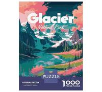 Puzzles pour Adolescents - 1000 Pièces Glacier National Park Landscape Puzzles pour Adolescents - Idéal pour S'amuser en Famille - Cadeau Original pour Un Anniversaire Ou Noël 38x26cm/1000pcs