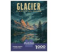 Puzzles pour Adolescents - 1000 Pièces Glacier National Park Vintage Puzzles pour Adolescents - Idéal pour S'amuser en Famille - Cadeau Original pour Un Anniversaire Ou Noël 38x26cm/1000pcs