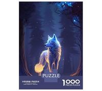 Puzzles pour Adolescents 1000 Pièces Glowing Enchanted Wolf Puzzle Adulte Jeux Amusants Décoration Parfaite Activités Ludiques À La Maison 38x26cm/1000pcs