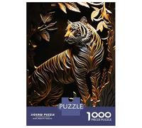 Puzzles pour Adolescents 1000 Pièces Gold Tiger Puzzles pour Adolescents, Jouet, Décoration Murale, Décoration Intérieure, Interaction Parent-Enfant 38x26cm/1000pcs