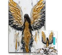 Puzzles pour Adolescents 1000 pièces Golden Angel, Anti-Stress Staycation Kill Time Wishlist avec Père Noël (75x50cm)