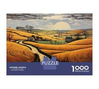 Puzzles pour Adolescents 1000 Pièces Golden Fields A Serene Countryside Scene Puzzles pour Adolescents - Défi Difficile - Entraînez Votre Cerveau Et Vos Mains - Casse-tête - Jeux en Famille 70x50cm/1