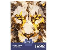 Puzzles Pour Adolescents 1000 Pièces Golden Lion Abstract Art Puzzle Pour Adolescents - Idéal Pour Passer Le Temps À La Maison, Pour Un Anniversaire, Noël, Des Jeux En Famille Et Des Soirées Jeux 52x3