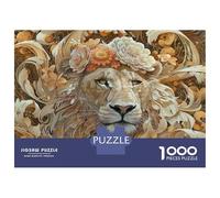 Puzzles pour Adolescents 1000 Pièces Golden Lion Art Print Puzzles pour Adolescents Jeux Relaxants Course De Vitesse Manuelle Est Idéal comme Cadeau 52x38cm/1000pcs