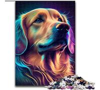 Puzzles pour Adolescents 1000 pièces Golden Retriever colorés, Jouets éducatifs pour Toute la Famille à partir de 14 Ans (Taille 26x38cm)