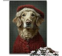 Puzzles pour Adolescents 1000 pièces Golden Retriever de Noël, Un Cadeau éducatif idéal pour Toute la Famille (Taille 26x38cm)