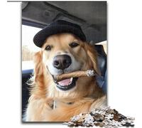 Puzzles pour Adolescents 1000 pièces Golden Retriever Fumeur Staycation Kill Time avec pièces entièrement emboîtables de Formes aléatoires 50x75cm
