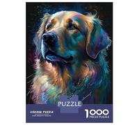 Puzzles pour Adolescents 1000 Pièces Golden Retriever Style 6 Puzzle pour Adultes Jeux Relaxants Une Œuvre d'art Cadeaux De Noël Et d'anniversaire 70x50cm/1000pcs