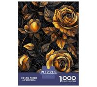 Puzzles pour Adolescents 1000 Pièces Golden Rose Bouquet Puzzles pour Adultes Jeux Relaxants Analyse Et Logique Difficulté Et Défi 38x26cm/1000pcs