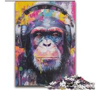 Puzzles pour Adolescents 1000 pièces Gorille avec Casque, Anti-Stress, défi Difficile, Chaque pièce est Unique - Jeu Familial Amusant et Stimulant 38x52cm