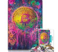 Puzzles pour Adolescents 1000 pièces Graffiti Bitcoin, Aide Le Cerveau à exercer des Jouets addictifs pour cultiver la Patience Décoration Parfaite 38x26cm