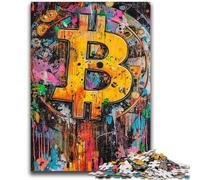 Puzzles pour Adolescents 1000 pièces Graffiti Bitcoin Anti-Stress Défi Difficile Convient pour la décoration de Bureau 26x38cm
