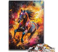 Puzzles pour Adolescents 1000 pièces Graffiti Cheval Jeu Stimulant et Jeu Familial Cadeaux du Père Noël Secret 26x38cm