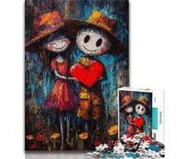 Puzzles pour Adolescents 1000 pièces Graffiti Couple Adolescent Puzzle, Soulagement du Stress Défi Difficile Cadeaux du Père Noël Secret (Taille 38x26cm)