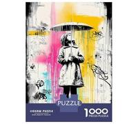 Puzzles Pour Adolescents 1000 Pièces Graffiti Girl with Umbrella - Urban Street Art Puzzles Pour Adultes, Jouets Anti-stress, Décoration Murale, Cadeaux D'anniversaire Et Cadeaux Uniques 52x38cm/1000p