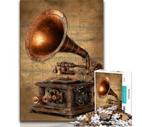 Puzzles pour Adolescents 1000 pièces Gramophone rétro, Anti-Stress, défi Difficile, Chaque pièce est Unique - Jeu Familial Stimulant (75x50cm)