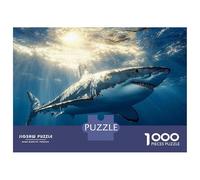 Puzzles Pour Adolescents 1000 Pièces Great White Shark Underwater Sunlight Puzzle Pour Adolescents Course De Vitesse Manuelle Difficile Et Stimulant Jeu Amusant Et Stimulant Pour Toute La Famille 38x2