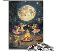 Puzzles pour Adolescents 1000 pièces Grenouille Feu de Joie, Jeu Familial Anti-Stress Défi Difficile Renforcer l'amour Entre Couples (Taille 26x38cm)