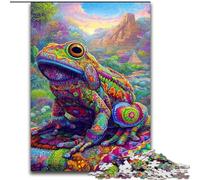 Puzzles pour Adolescents 1000 pièces Grenouille psychédélique, Jeu Familial Anti-Stress, défi Difficile, renforce l'amour Entre Couples (Taille 50x75cm)