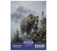 Puzzles Pour Adolescents 1000 Pièces Grizzly Bear in Misty Mountain Landscape Puzzle Pour Adolescents Course De Vitesse Manuelle Difficile Et Stimulant Jeu Amusant Et Stimulant Pour Toute La Famille 7
