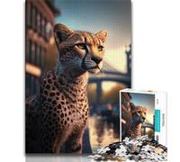 Puzzles pour Adolescents 1000 pièces Guépard en Europe Puzzle pour Adolescents, Jeux Amusants Décoration Murale Cadeaux d'anniversaire et de Noël Uniques (Taille 38x26cm)