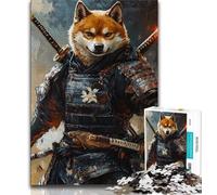 Puzzles pour Adolescents 1000 pièces, Guerrier Corgi Japonais, Anti-Stress, défi Difficile, Chaque pièce est Unique - Jeu Familial Stimulant (75x50cm)