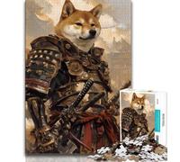 Puzzles pour Adolescents 1000 pièces, Guerrier Corgi Japonais, éducatif et idéal comme Cadeau pour Toute la Famille (75x50cm)