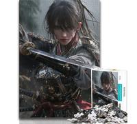 Puzzles pour Adolescents 1000 pièces Guerrier Ninja Japonais, Jeux éducatifs, décoration d'intérieur, idéal comme Cadeau pour Toute la Famille 38x26cm