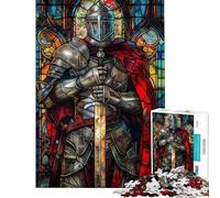 Puzzles pour Adolescents 1000 pièces Guerrier Paladin Puzzles Adultes Jeux relaxants à Assembler Modèle Cadeau de Noël ou d'anniversaire (Taille 50x75cm)