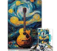 Puzzles pour Adolescents 1000 pièces Guitare sous Le Ciel Nocturne, activités familiales Amusantes à la Maison, Cadeau d'anniversaire, Cadeaux de Voyage 50x75cm