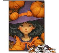 Puzzles pour Adolescents 1000 pièces Halloween Pumpkin Girl, pour Les 14 Ans et Plus Chaque pièce est Unique - Jeu Amusant et Stimulant pour Toute la Famille Bon Cadeau (Taille 26x38cm)