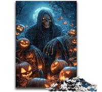 Puzzles pour Adolescents 1000 pièces Halloween Squelette Famille Divertissement Jouets Jeu éducatif pour Anniversaire, Noël pour Les 14 Ans et Plus 50x75cm