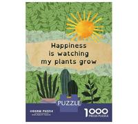 Puzzles pour Adolescents 1000 Pièces Happiness is Watching My Plants Grow Puzzles pour Adultes, Jouet, Décoration Murale, Une Œuvre d'art, Cadeaux Uniques d'anniversaire Et De Noël 70x50cm/1000pcs