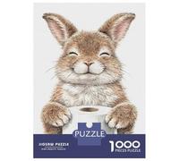Puzzles Pour Adolescents 1000 Pièces Happy Bunny Holding Toilet Paper Puzzle Pour Adolescents - Idéal Pour Passer Le Temps À La Maison, Pour Un Anniversaire, Noël, Des Jeux En Famille Et Des Soirées J