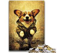 Puzzles pour Adolescents 1000 pièces Happy Corgi Jeu éducatif Défi Jouet Décoration Murale Cadeaux d'anniversaire et de Noël Uniques 26x38cm