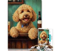 Puzzles pour Adolescents 1000 pièces Happy Goldendoodle, Aide Le Cerveau à exercer des Jouets addictifs pour cultiver la Patience Décoration Parfaite 75x50cm