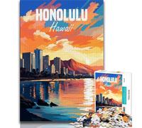 Puzzles pour Adolescents 1000 pièces Hawaï Honolulu, Aidez Le Cerveau à exercer des Jouets addictifs pour cultiver la Patience, Cadeau d'anniversaire (38x26cm)