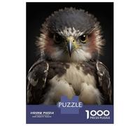 Puzzles pour Adolescents 1000 Pièces Hawk Looking At The Camera Puzzles pour Adolescents Jeux Relaxants Course De Vitesse Manuelle Est Idéal comme Cadeau 70x50cm/1000pcs