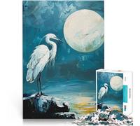 Puzzles pour Adolescents 1000 pièces Héron sur Rocher pour Le Jeu éducatif Challenge Toy Offrir en Cadeau à Toute la Famille 75x50cm