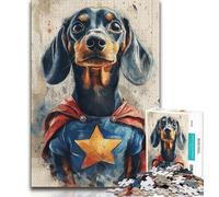 Puzzles pour Adolescents 1000 pièces Héros Teckel Puzzle Adulte Anti-Stress Défi Difficile Décoration d'intérieur Unique et Cadeaux 26x38cm