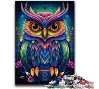 Puzzles pour Adolescents 1000 pièces Hibou coloré Art Jeux éducatifs Décoration de la Maison Cadeau d'anniversaire, Cadeaux pour 14 Ans et Plus 50x75cm