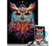 Puzzles pour Adolescents 1000 pièces Hibou coloré Puzzle Adolescent, Jeux éducatifs Décoration de la Maison Convient pour la décoration de Bureau (Taille 75x50cm)