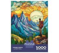 Puzzles pour Adolescents 1000 Pièces Hiking Stained Glass Puzzle pour Adolescents Analyse Et Logique Difficile Et Stimulant Un pour Les Jeux 70x50cm/1000pcs