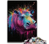 Puzzles pour Adolescents 1000 pièces Hippo coloré pour Les 14 Ans et Plus Beau Jeu de Conception Beau Jeu de Conception Superbe Cadeau 50x75cm