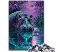 Puzzles pour Adolescents 1000 pièces Hippo de la Jungle Aidez Le Cerveau à exercer des Jouets addictifs pour cultiver la Patience Excellent Cadeau 50x75cm