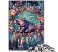 Puzzles pour Adolescents 1000 pièces Hippo Dream Catcher Jeu Stimulant et Jeu Familial Idéal comme Cadeau pour Toute la Famille 26x38cm