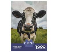 Puzzles pour Adolescents 1000 Pièces Holstein Cow Portrait Puzzles pour Adultes Jeu De Réflexion Décoration Intérieure Interaction Parent-Enfant 70x50cm/1000pcs