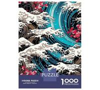 Puzzles pour Adolescents 1000 Pièces Iconic Tsunami Swirls Puzzles pour Adultes Assemblage De Modèles De Puzzles Stimulants Amusant en Famille Et Soirée Jeux 38x26cm/1000pcs
