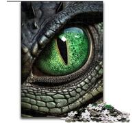 Puzzles pour Adolescents, 1000 pièces, œil de Dragon Vert, Jeu Stimulant et Familial avec des pièces de Formes aléatoires entièrement emboîtables (Taille 26x38cm)